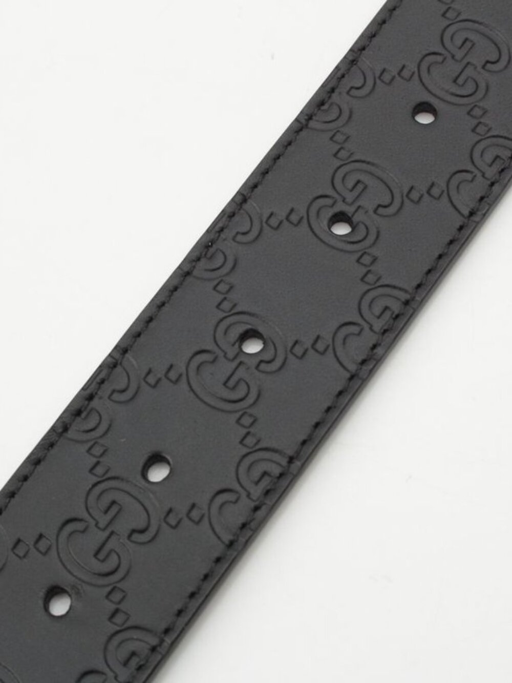 Gucci Leather GG Guccissima Reversible Belt Black Dark Brown - Picture 6 of 10